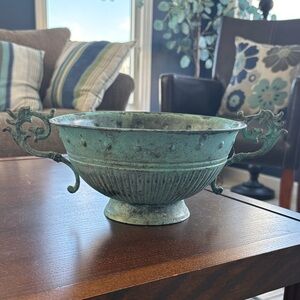 Vintage Patina metal bowl, made in India